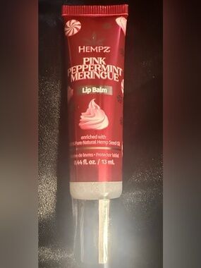 Hempz Pink Peppermint Meringue Limited Edition Lip Balm holiday-themed red tube